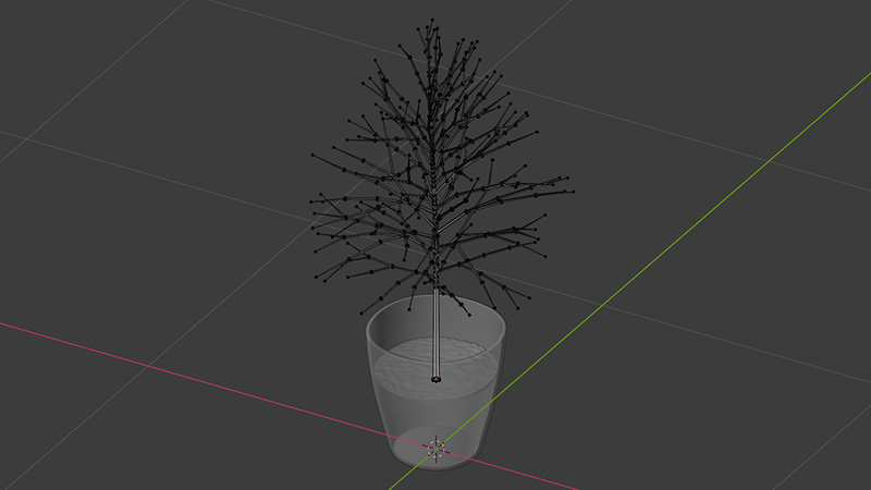 Blender2.9で観葉植物のオリーブの木を制作