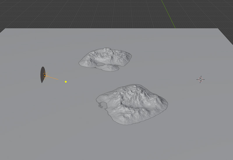 太陽の大きさとライトの位置を調整します