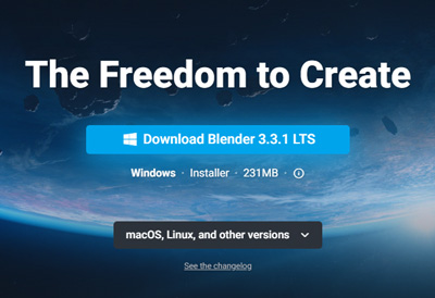 公式サイトからBlender3.3をダウンロード