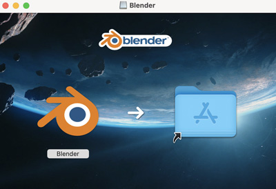 BlenderをApplicationにドラッグアンドドロップします
