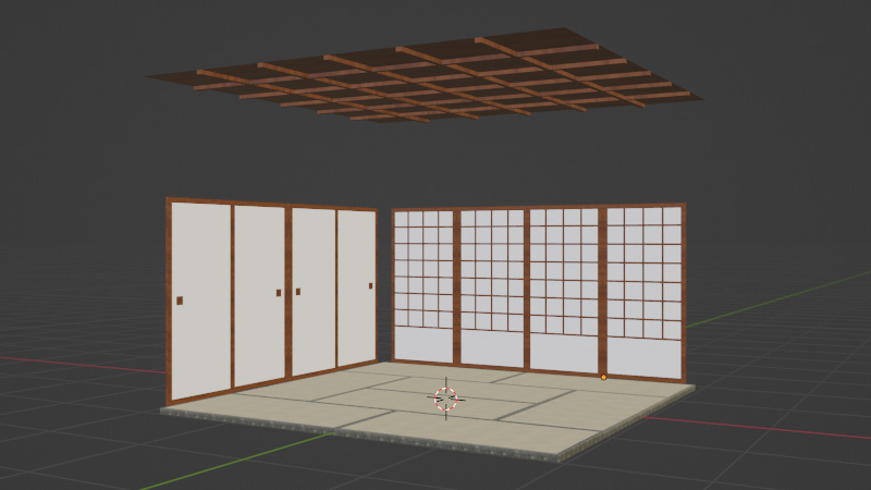 Blender3.3で襖と障子を制作