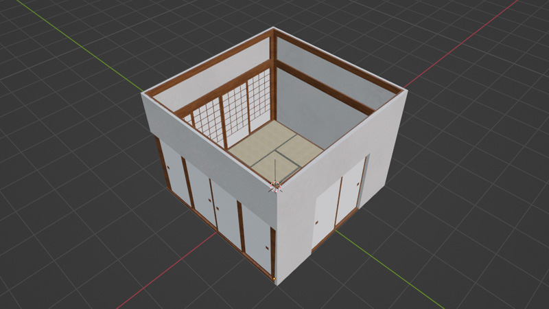 Blender3.3で柱と壁を制作