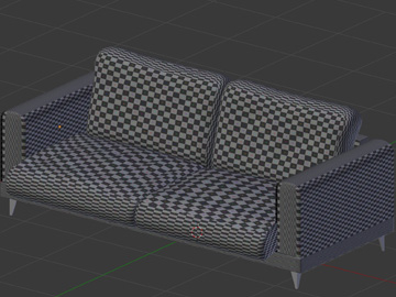 足以外のソファのパーツも同じようにUV展開します