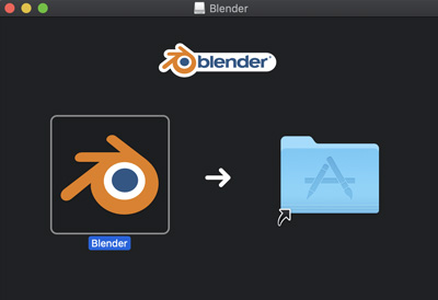 BlenderをApplicationにドラッグアンドドロップします