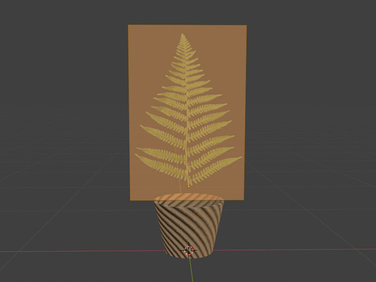 Shift＋A＋画像で、シダ植物の画像を平面として追加します