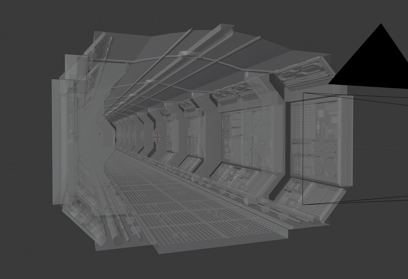 宇宙船の廊下を制作しました
