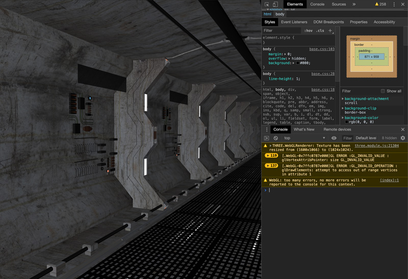 ブラウザのコンソールで確認すると、エラーが出ました
